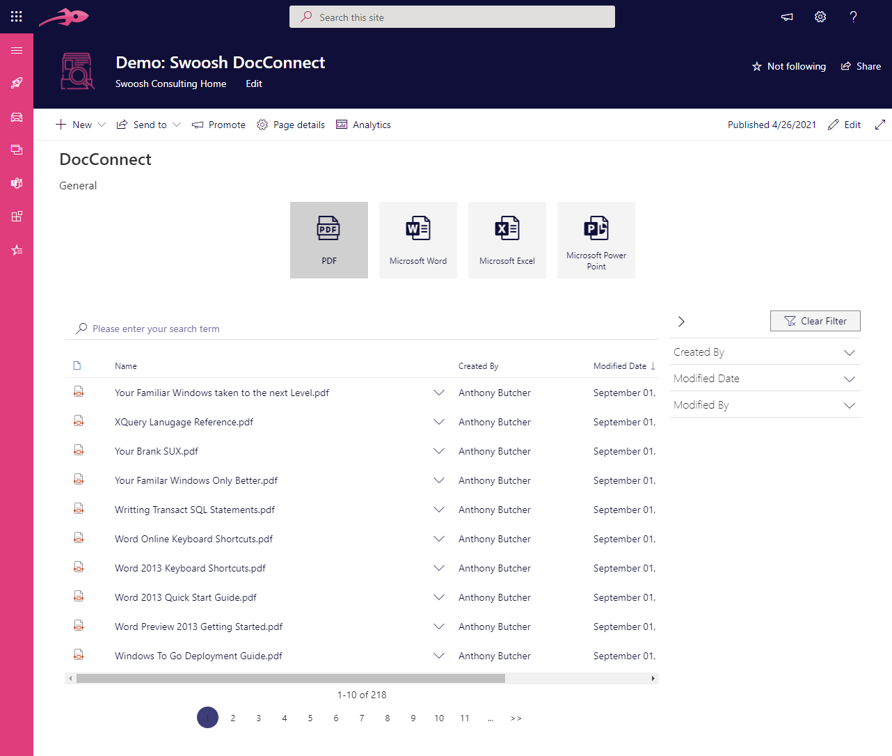 DocConnect tiles
